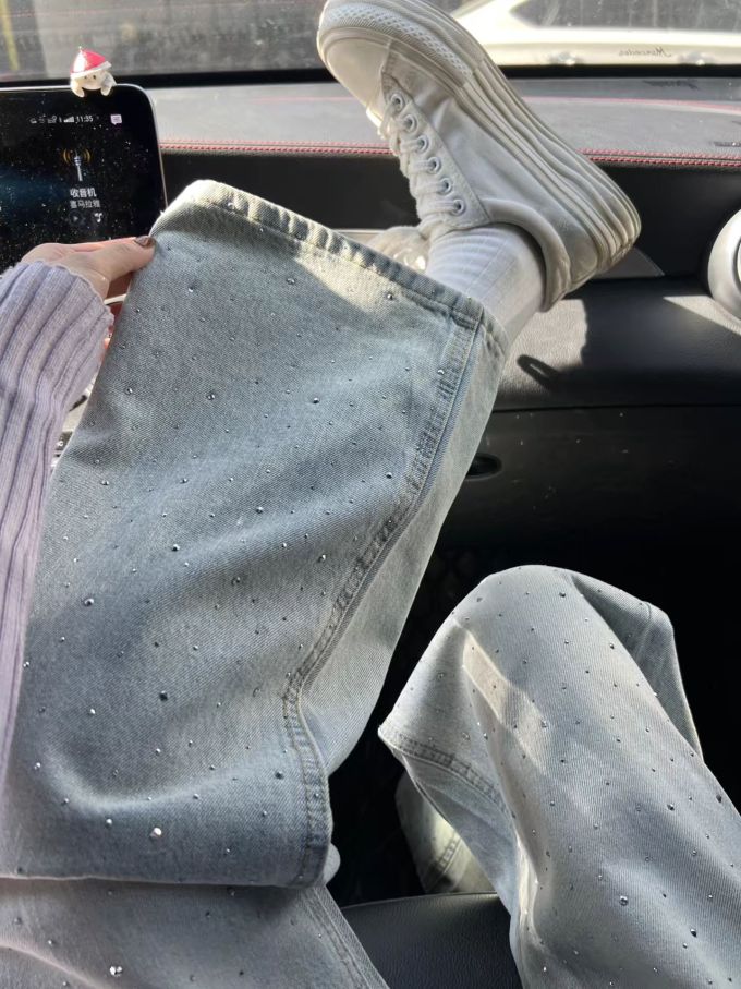 牛仔面料 无袖 满印&循环 洗水 石板 岩石边缘 风向标 