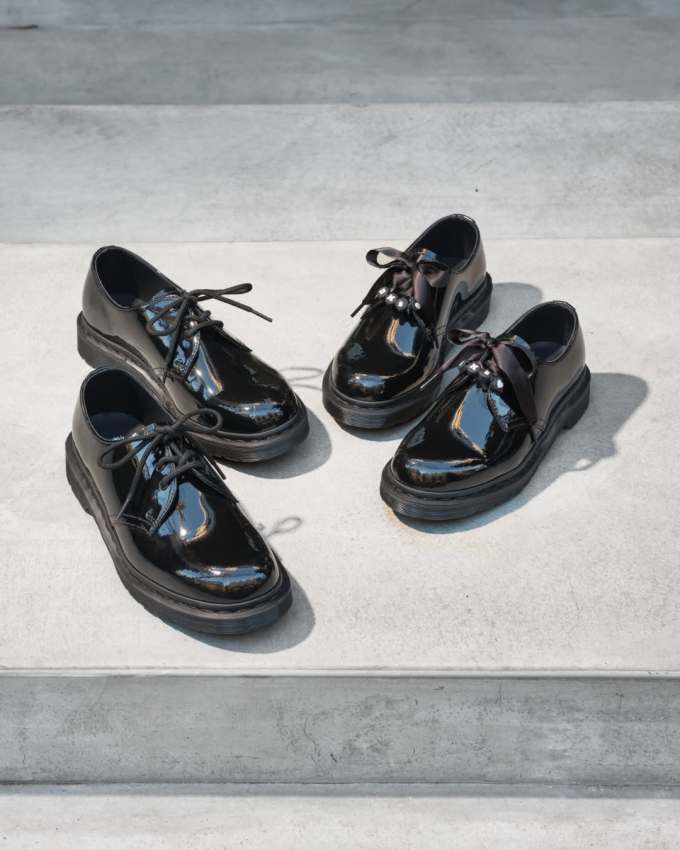 燕尾服 灯黑 不可穿透 圆头 系带 皮革 