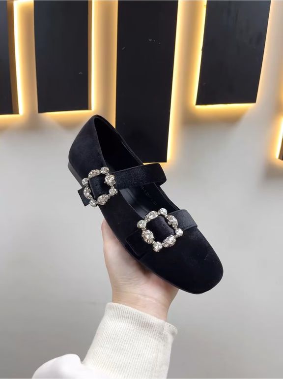 男中音蓝 烧焦灰 圆头 袢扣 浅口鞋 皮革  - VALI鞋履AI设计主图