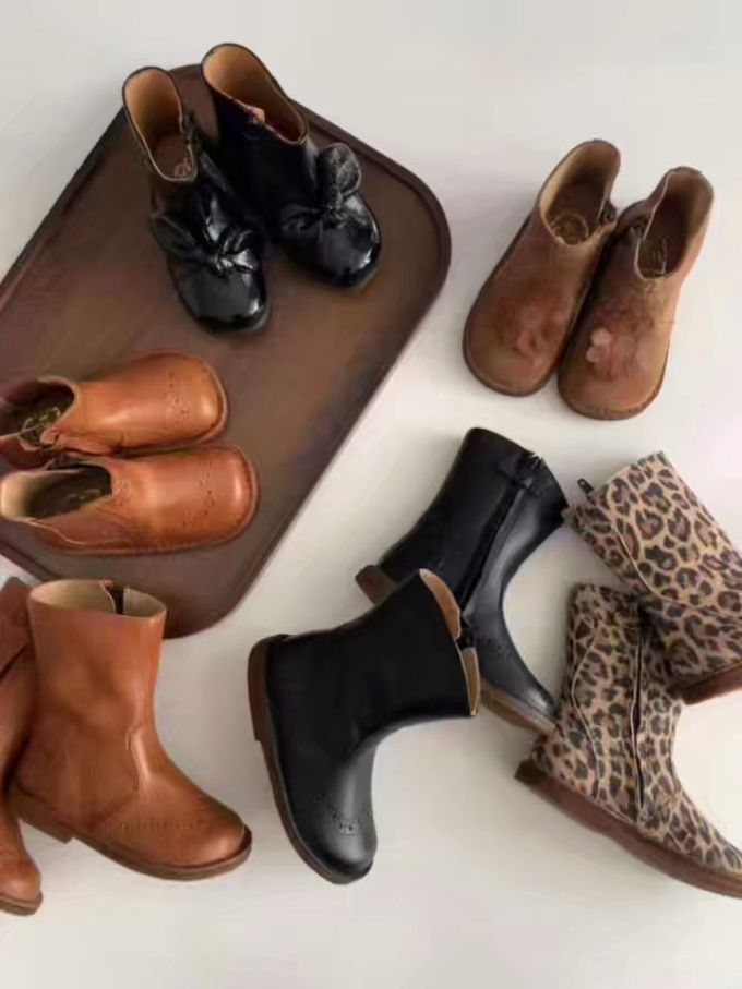 姜饼色 栗色马 孟买褐 圆头 皮革 