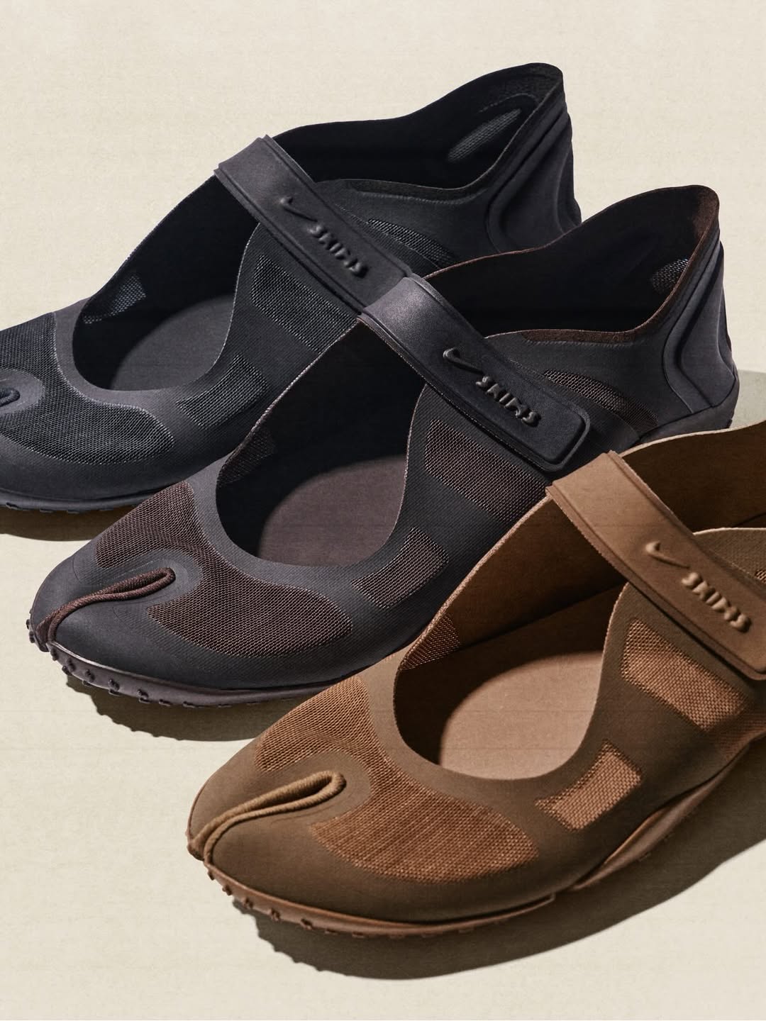 黑美人 黑咖啡色 林荫大道 异形头-分趾 低帮 松紧带 深口鞋  - VALI鞋履AI设计主图