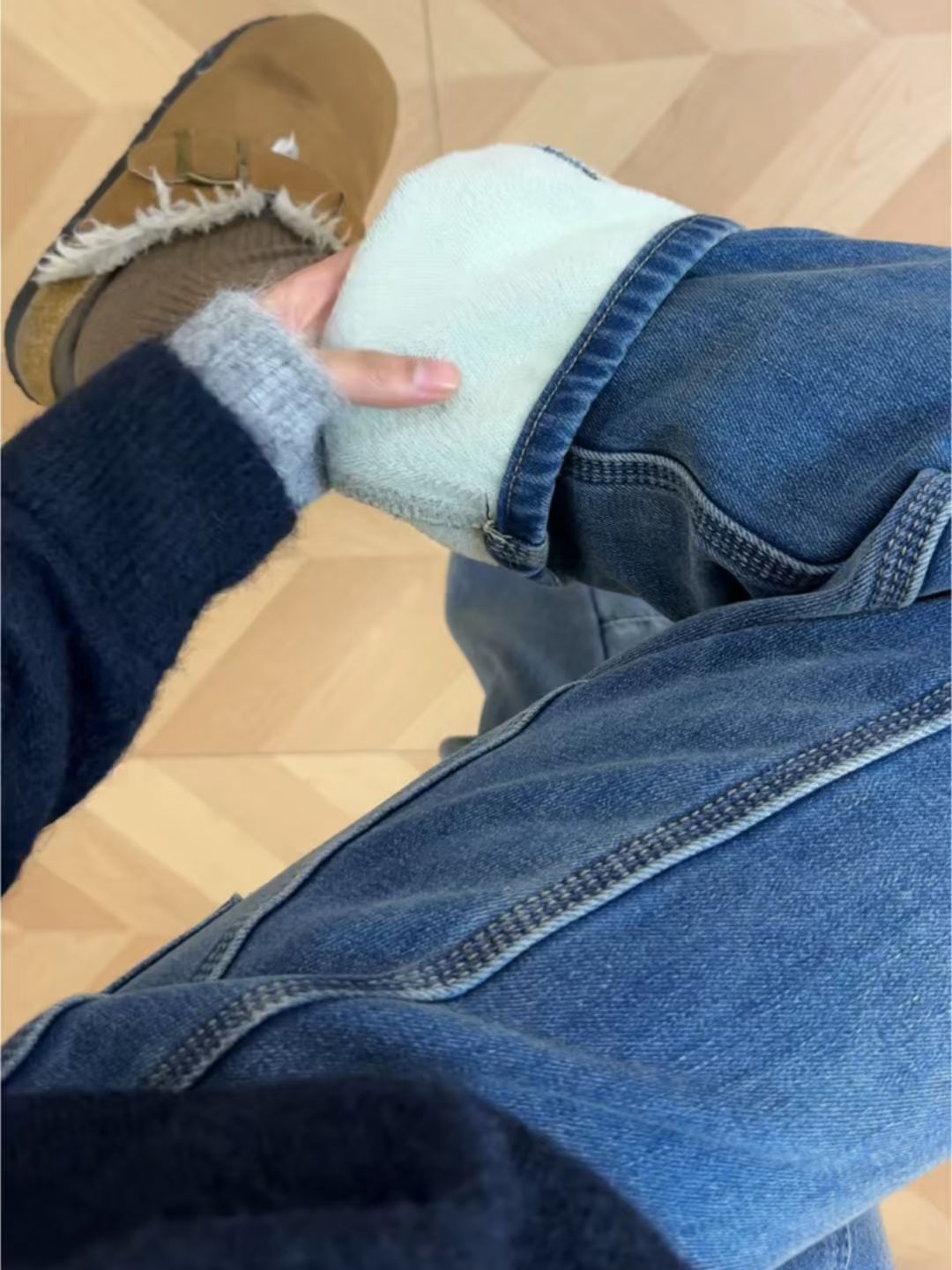 牛仔面料 基础袖 洗水 扬帆启航 选美蓝 亮钴蓝色  - VALI鞋履AI设计主图