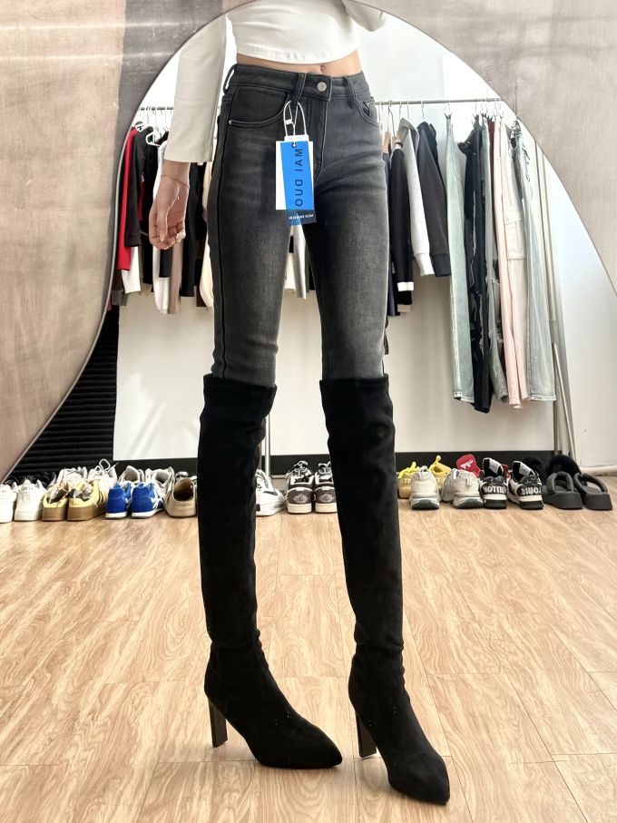 牛仔面料 洗水 踢踏舞鞋色 青铜色 灯黑 基础扣饰 