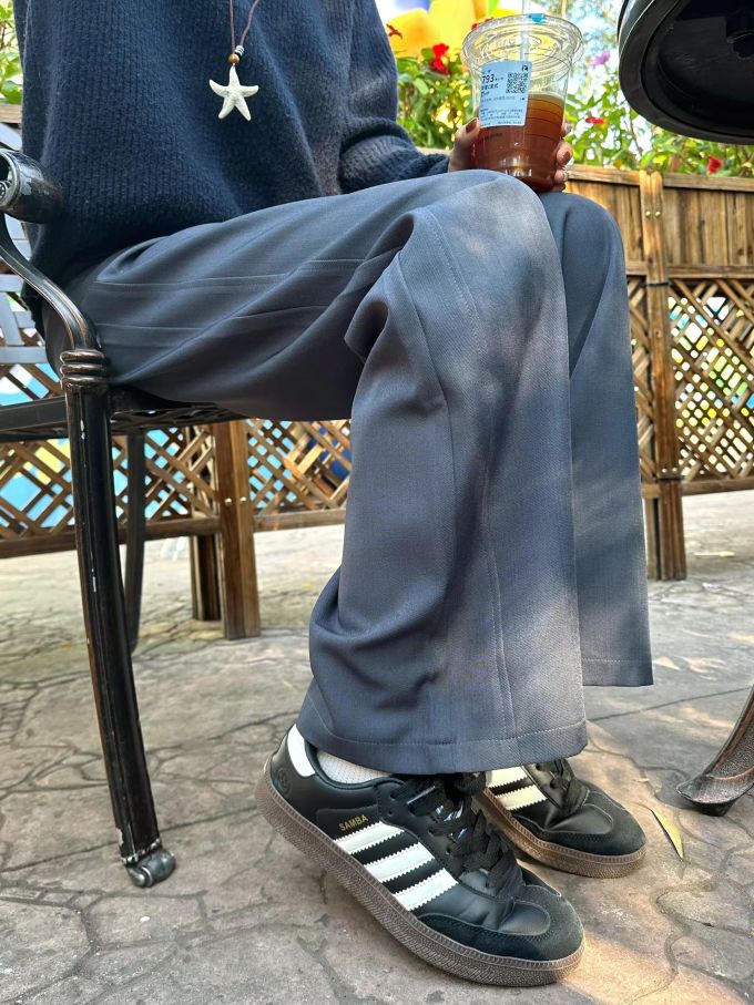 阿芬宾舍犬 雾号 都市灰 系带 皮革 