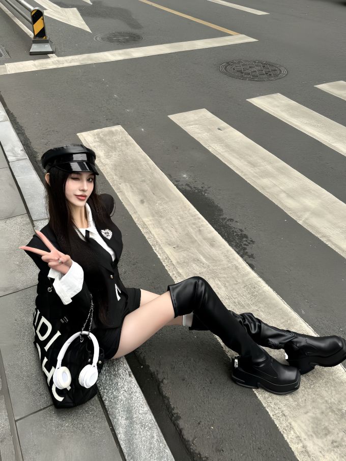 正装面料 H型 翻驳领 中长袖 基础袖 燕尾服 薄云 香槟白 基础扣饰 ABG辣妹 辣妹 