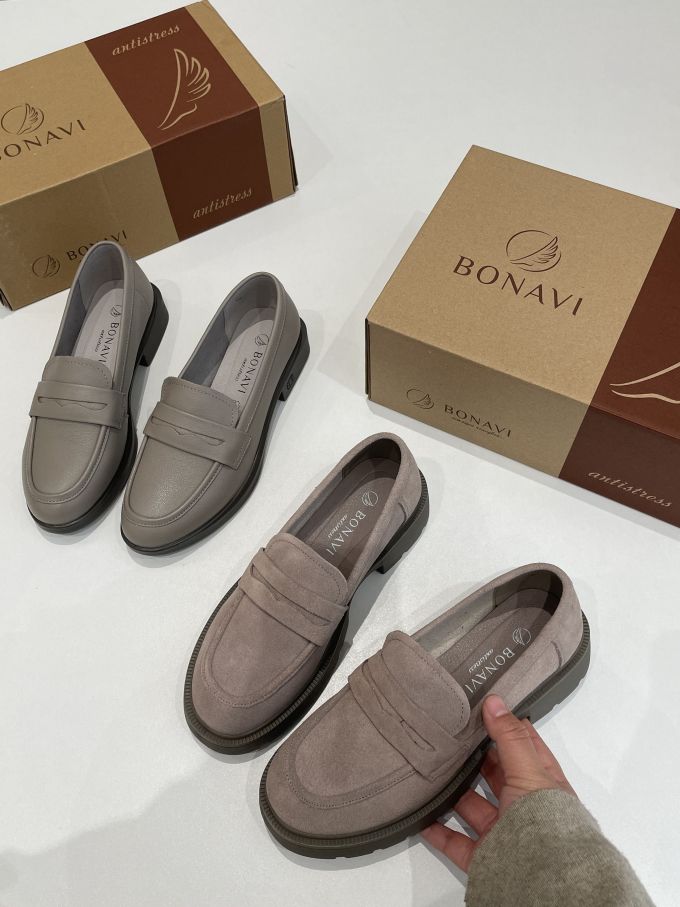 平底 无叶树 棕扁豆 咖啡褐色 圆头 低帮 一脚蹬 深口鞋 皮革 