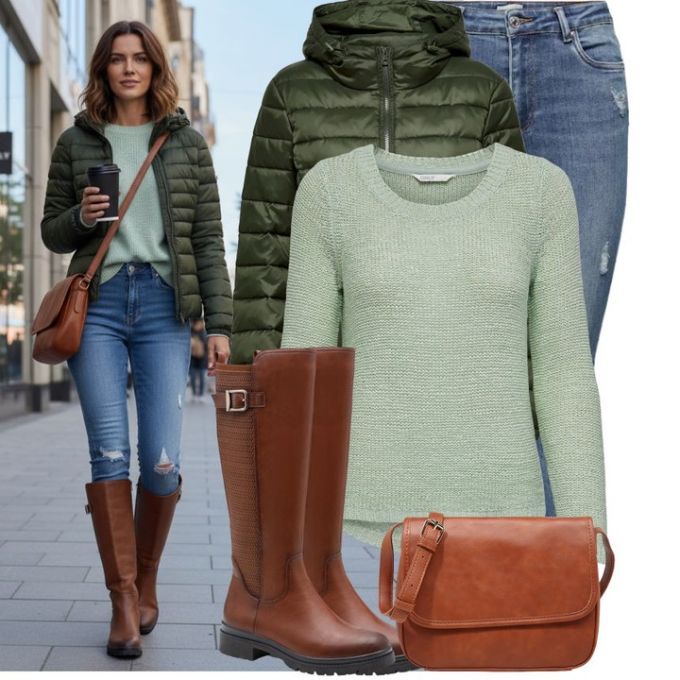 毛纺 圆形领 中长袖 基础袖 细针 沙漠鼠尾草色 淡蓝灰 