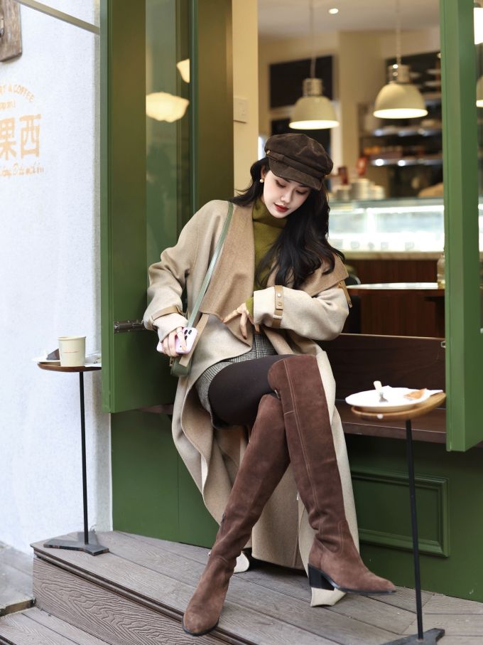 呢绒 H型 基础袖 土褐色 沃土 深洞 都市休闲 都市 