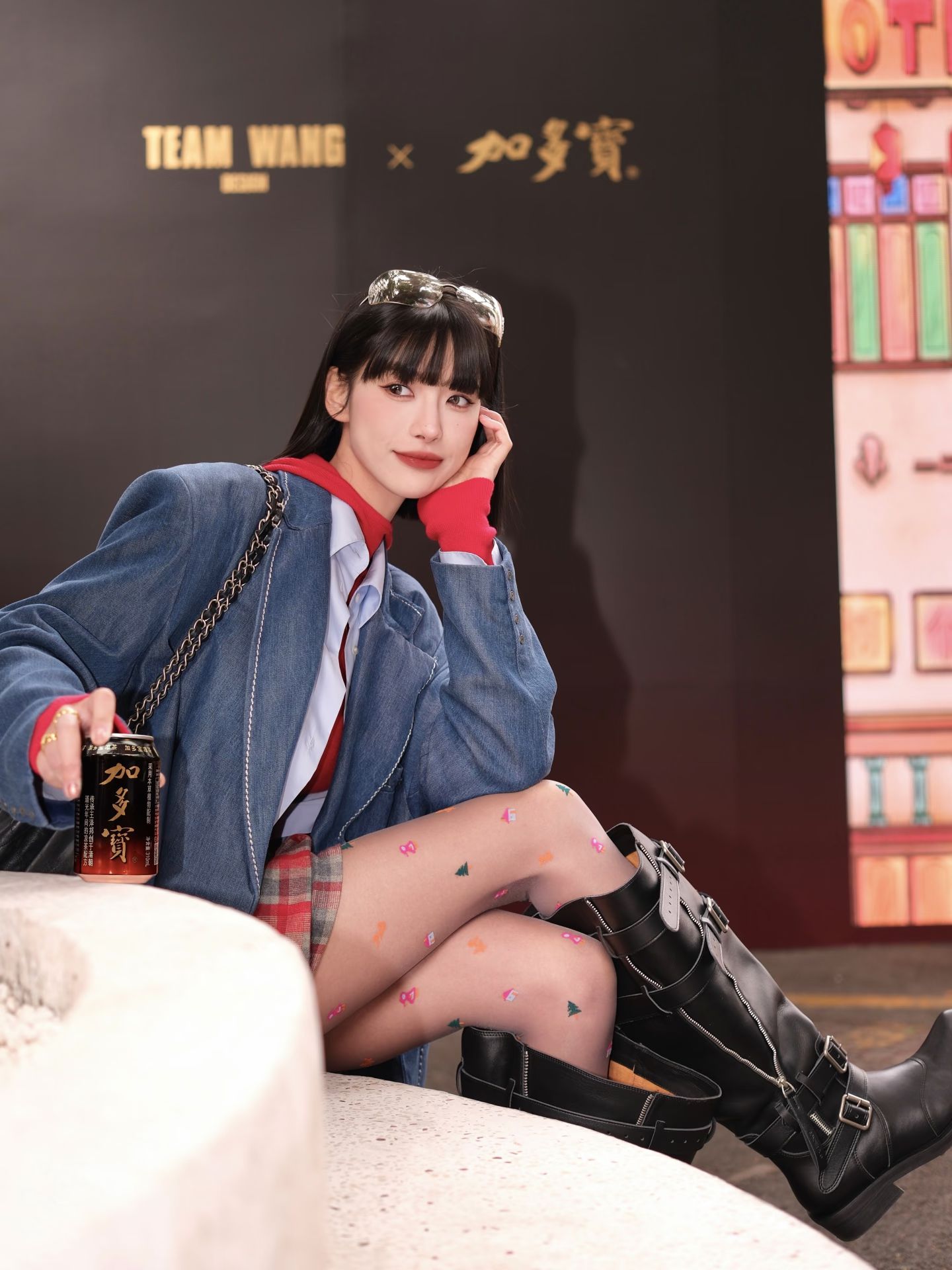 牛仔面料 H型 翻驳领 中长袖 基础袖 满印&循环 洗水 海军夹克蓝 大洋洲 狂风  - VALI鞋履AI设计主图