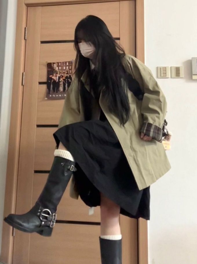 风衣 H型 基础袖 燕尾服 薄雾色 板岩黑 基础拉链 