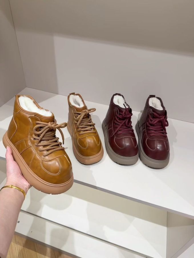 苏丹褐 僧袍色 糕点壳 高帮 系带 皮革 