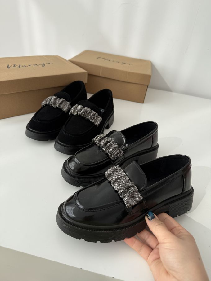 厚底 深洞 棕灰色 灯黑 圆头 低帮 一脚蹬 深口鞋 皮革 