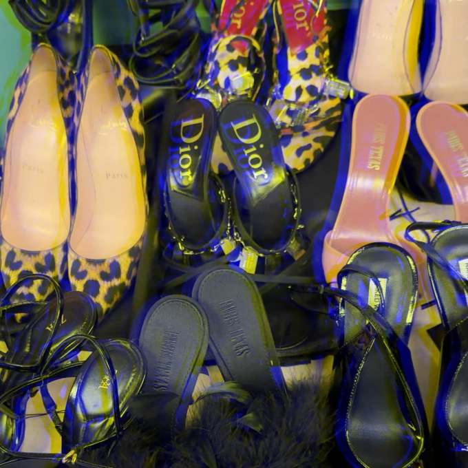 男中音蓝 黑莓果酱 香蒜沙司色 无帮 皮革 