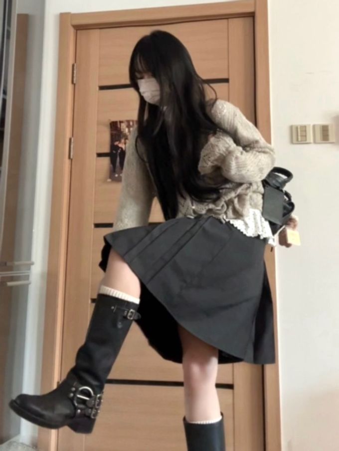 不对称 褶裥 印刷墨水 黑沙 暗影蓝 