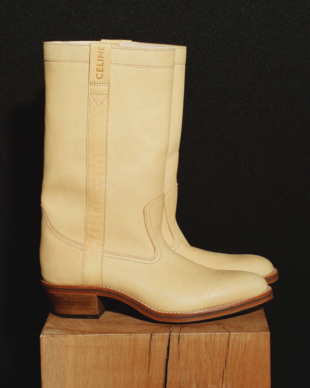 低跟 粗跟 深草色 古代谷物 月光石 皮革  - VALI鞋履AI设计主图