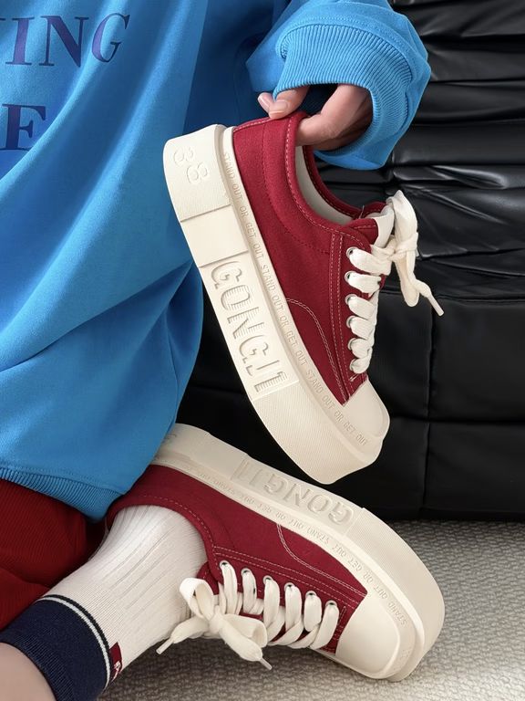 酒庄红 燕尾服 木薯粉色 低帮 系带 布面  - VALI鞋履AI设计主图