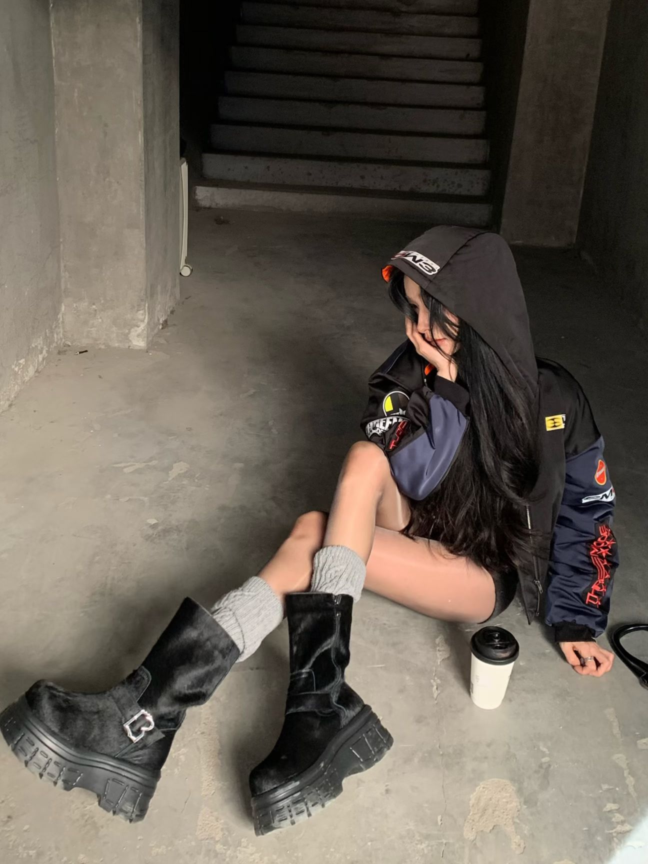 防护功能 局部印染 拼接 贴布绣 黑玛瑙 咖啡色 苍鹭色  - VALI鞋履AI设计主图