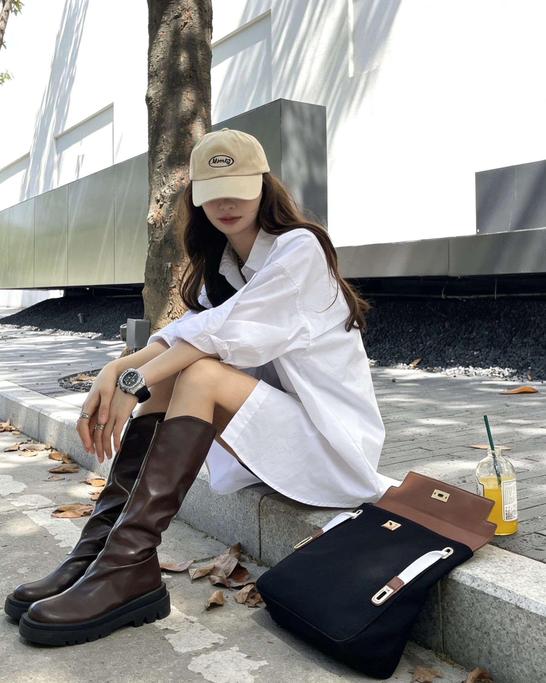 棉麻 H型 衬衫领 基础袖 灰丁香色 棉花糖奶油 基础扣饰  - VALI鞋履AI设计主图