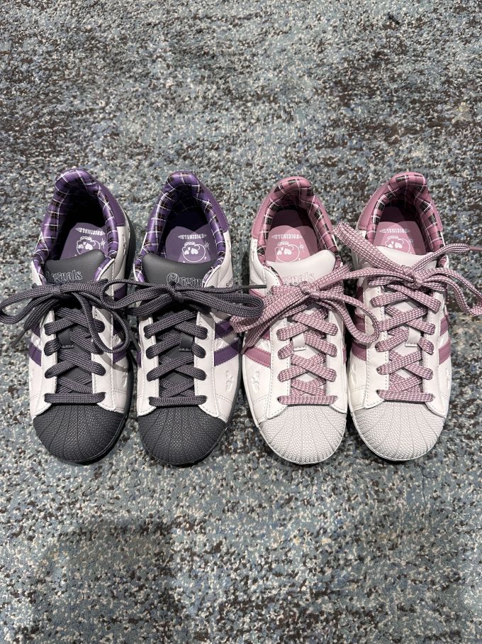 淡紫色 蛋白 黑豆色 系带 皮革 