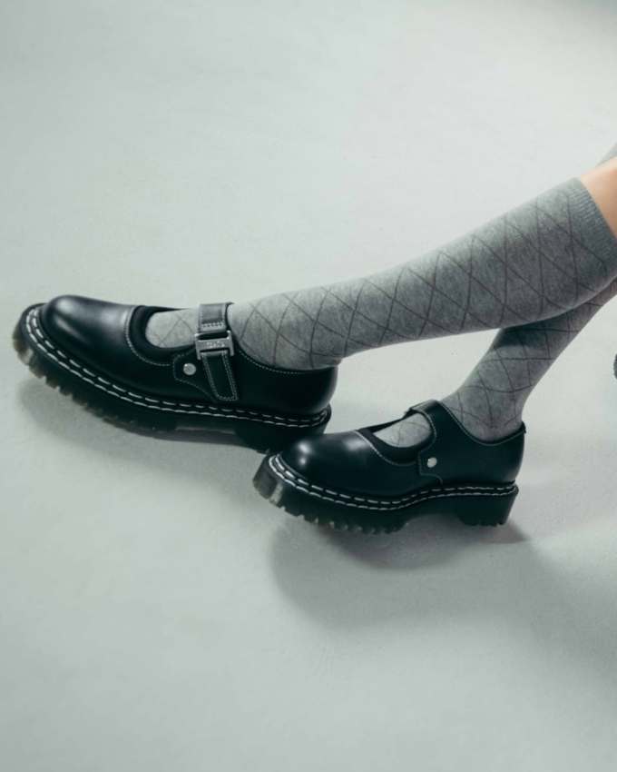 暗松绿 银蓝色 深渊蓝 圆头 袢扣 中口鞋 皮革 