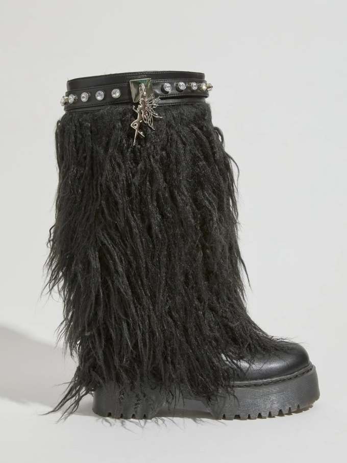 深洞 泥炭色 氧化铁 圆头 皮革 