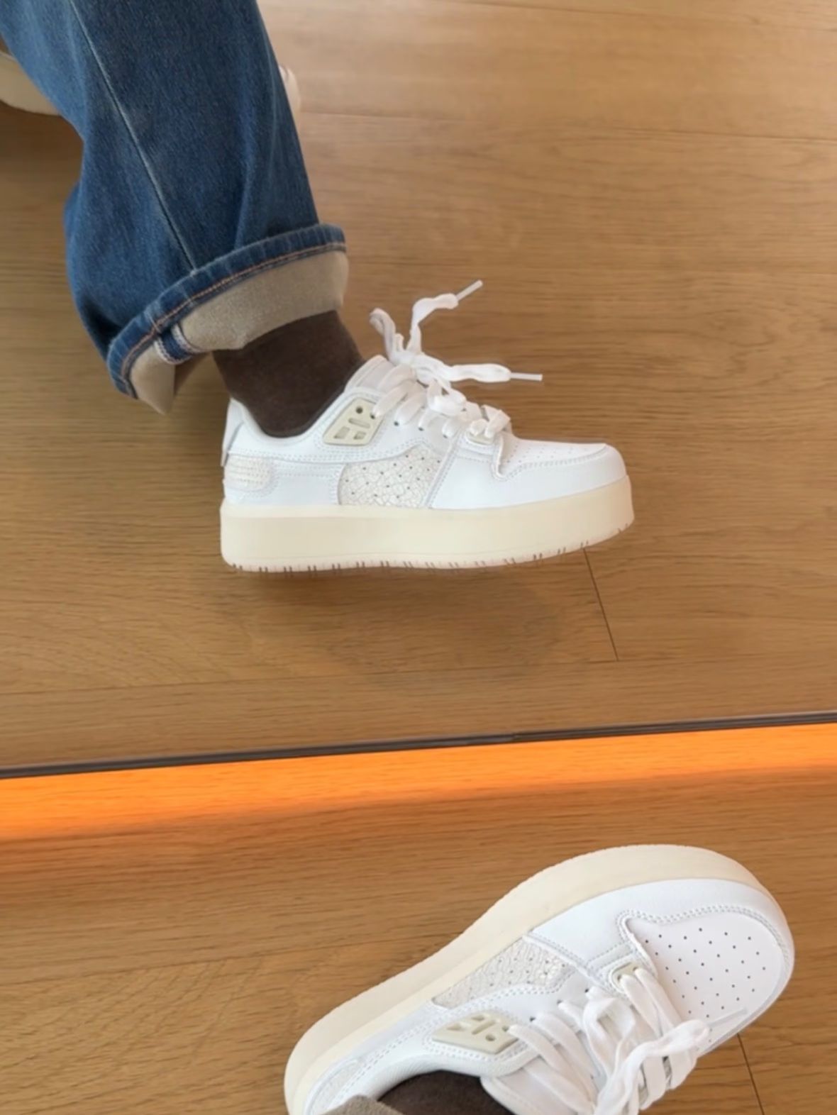 古裙衬 沙白色 云雾色 系带  - VALI鞋履AI设计主图