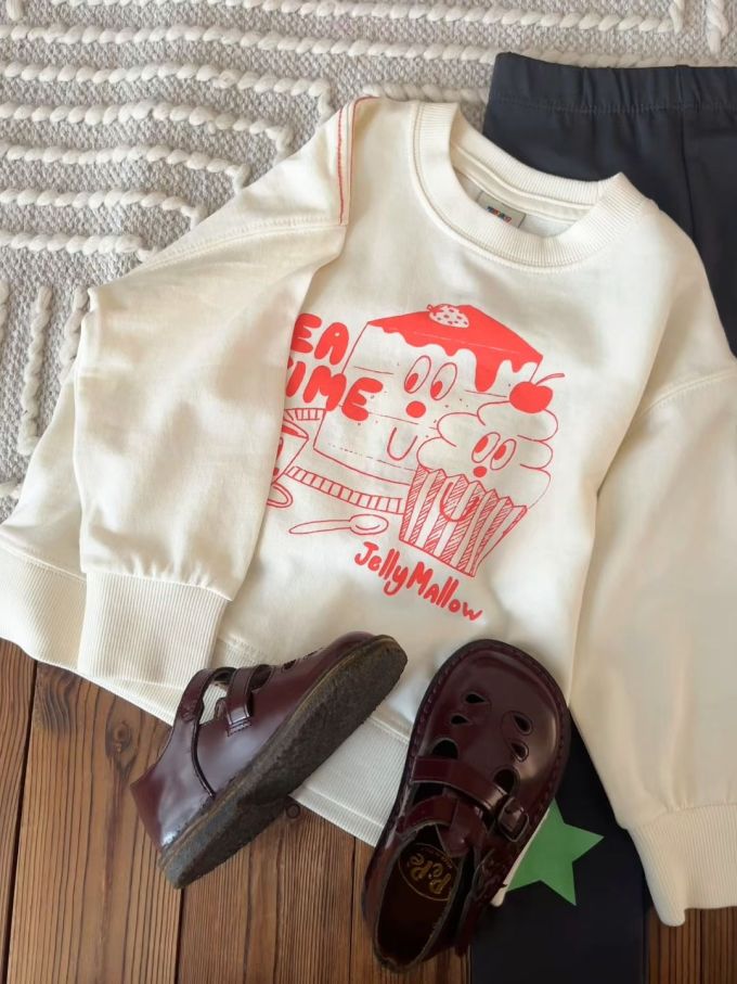 针织面料 H型 圆形领 中长袖 基础袖 局部印染 字母 印花 牡蛎灰 神秘蓝 白胡椒粉色 