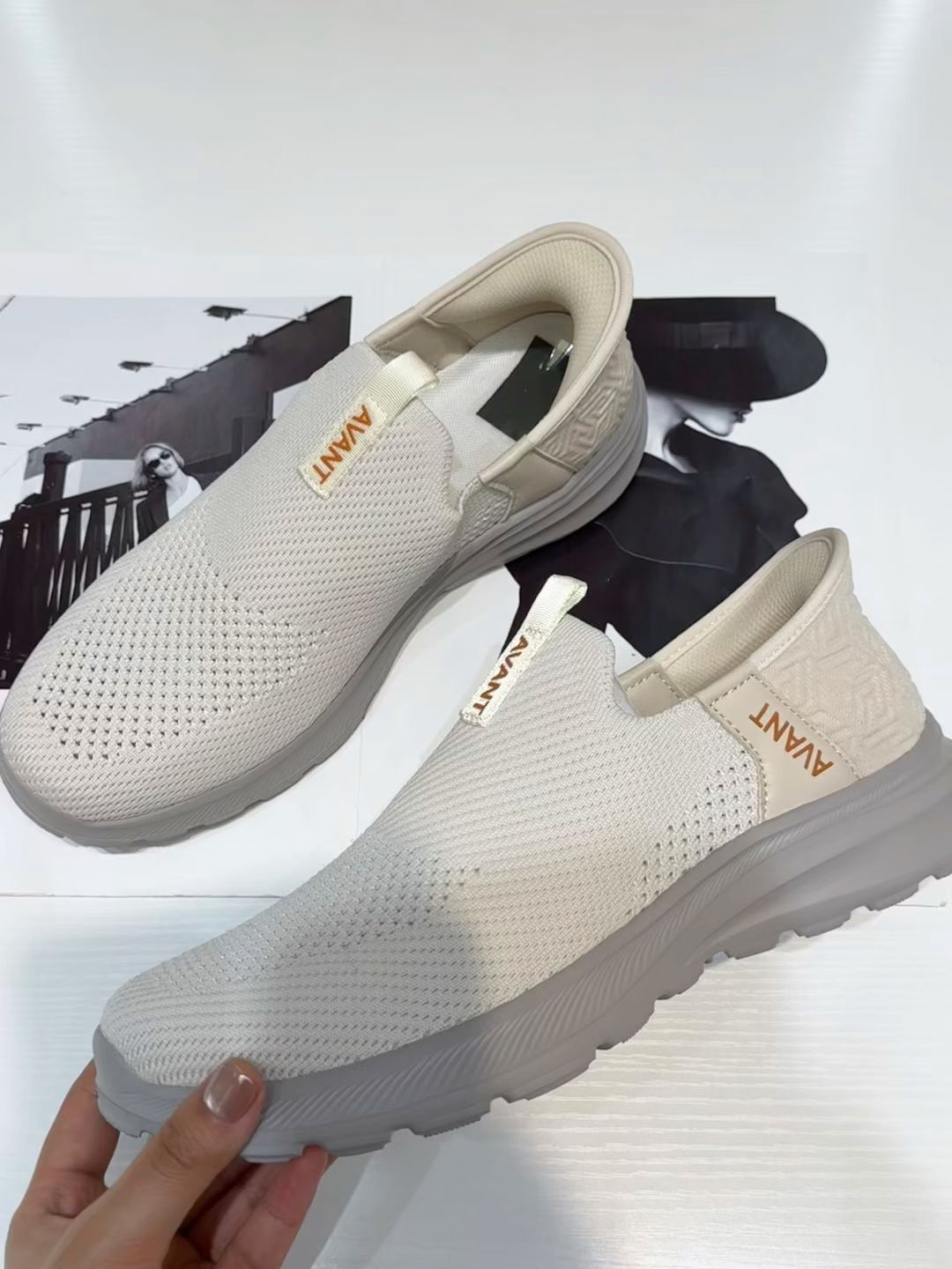 地下世界 月光色 灰色幻觉 一脚蹬  - VALI鞋履AI设计主图