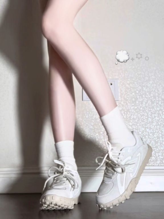 亮白色 云雾色 古裙衬 低帮 系带 皮革 