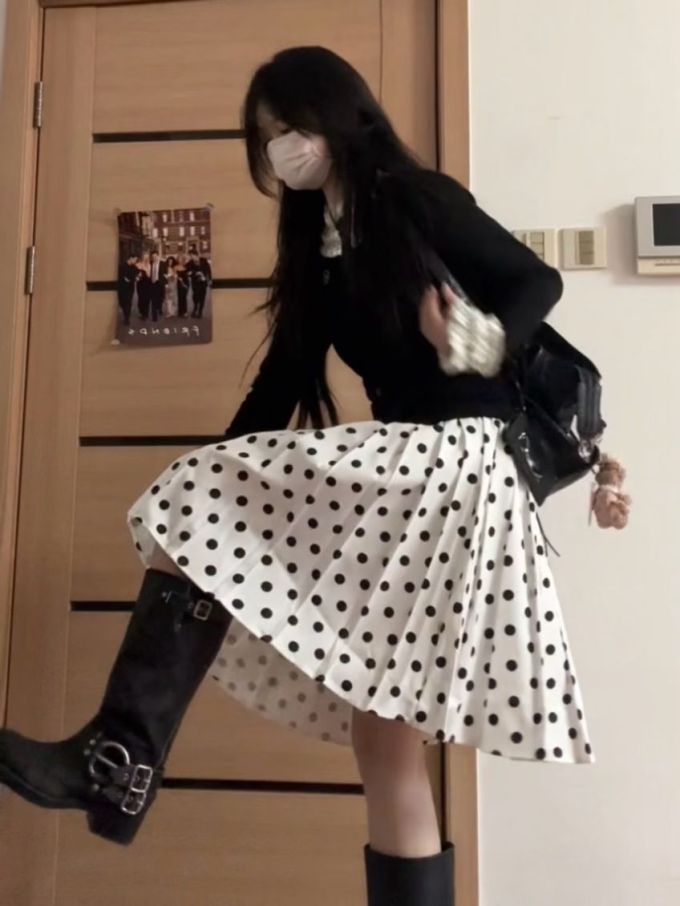 雪纺 A型 满印&循环 波点 印花 燕尾服 初霜 城堡灰 