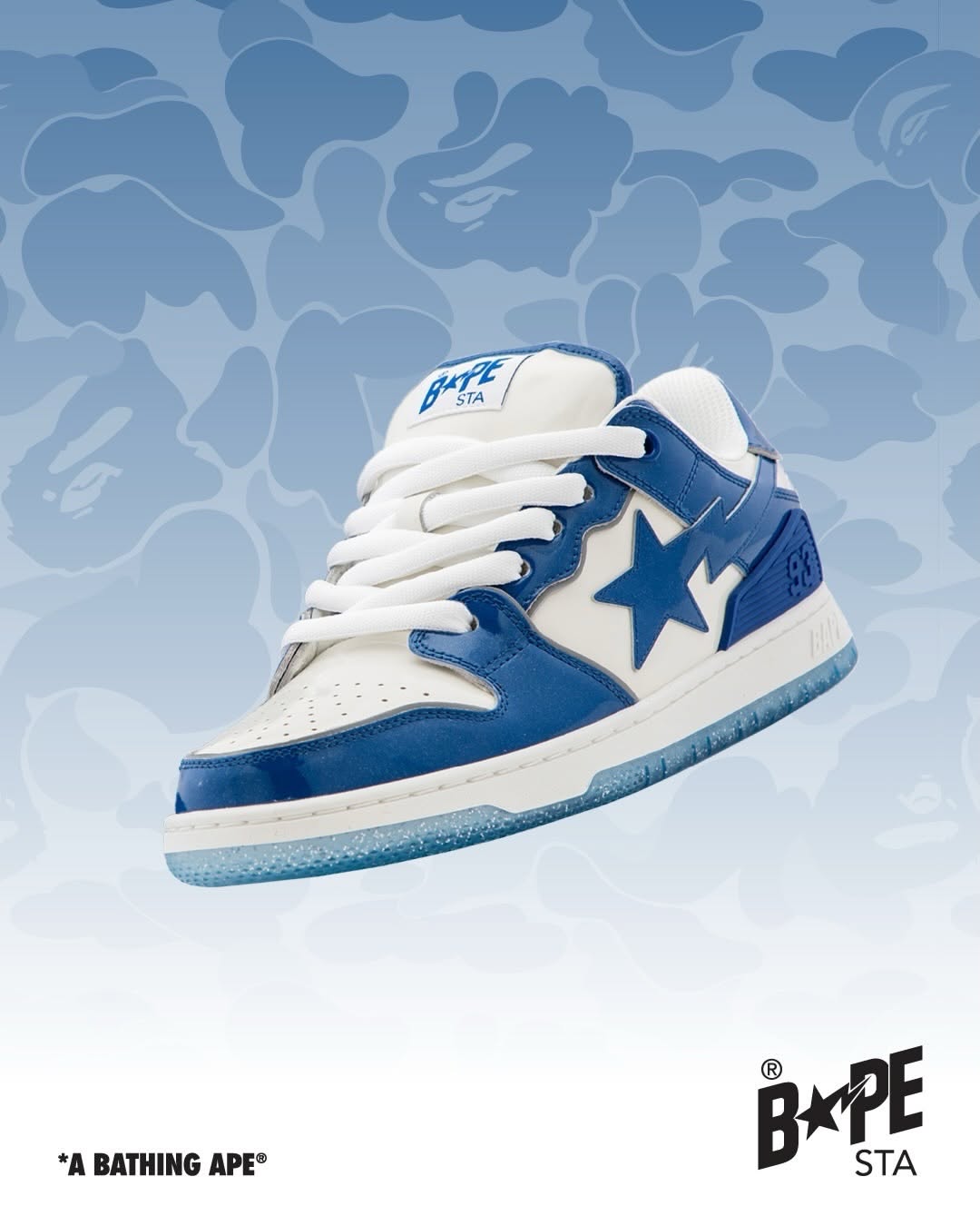 薄云 蓝莓煎饼 蓝色石斑鱼 低帮 系带 皮革  - VALI鞋履AI设计主图