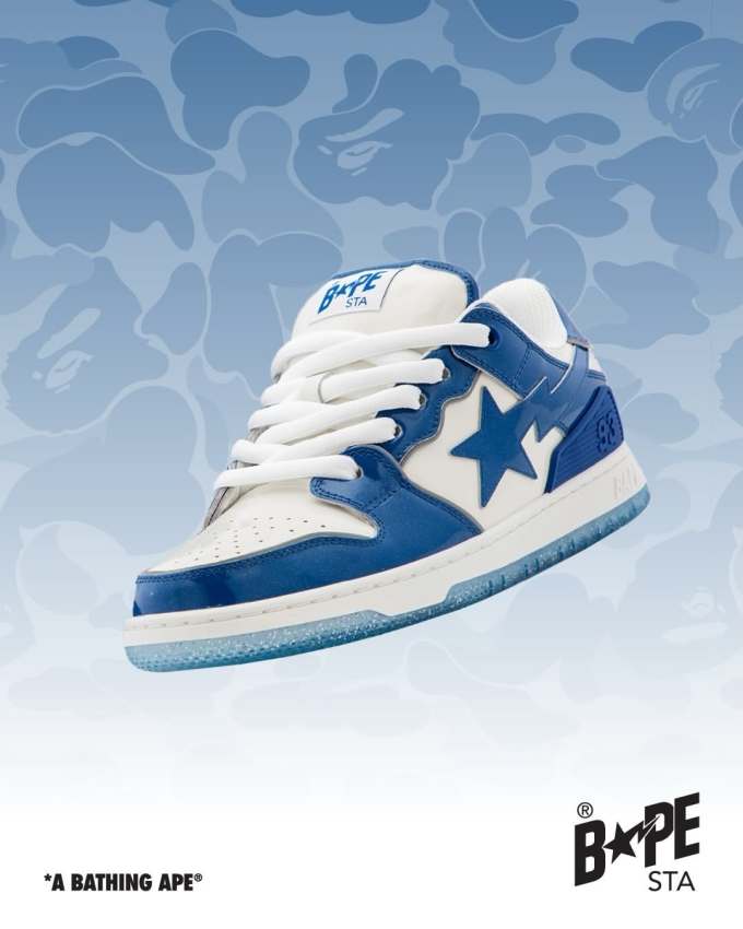 薄云 蓝莓煎饼 蓝色石斑鱼 低帮 系带 皮革 