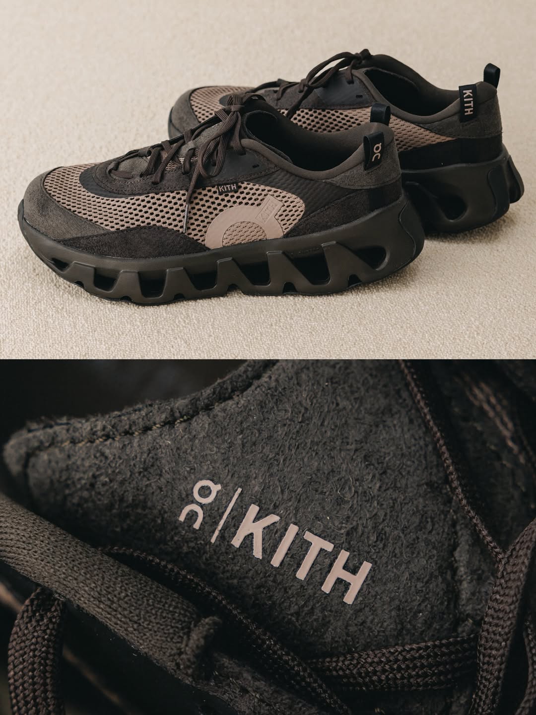 深洞 棕灰色 黑棕色 低帮 系带 网面  - VALI鞋履AI设计主图