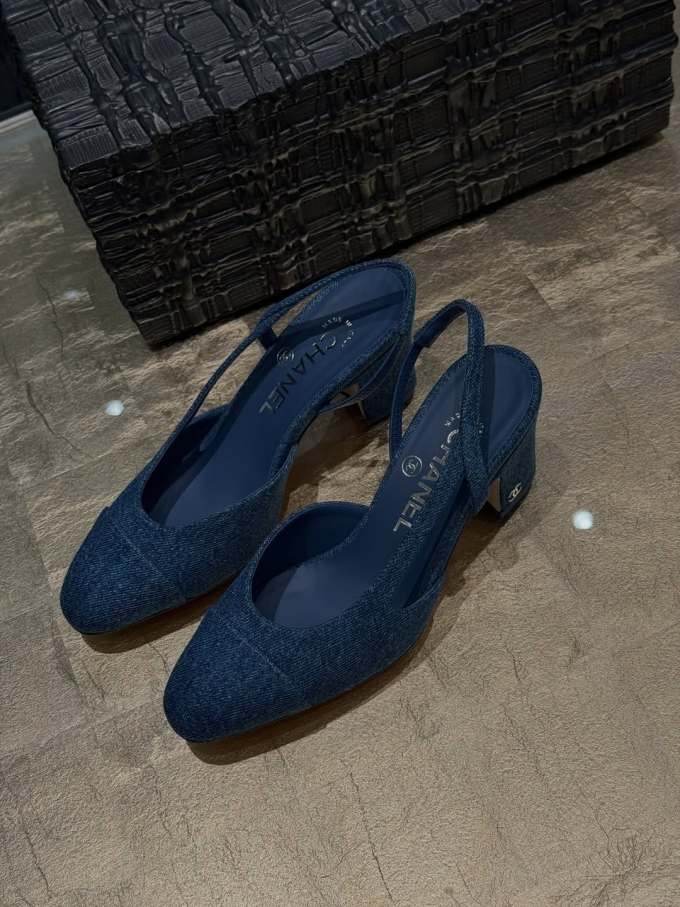 中跟 粗跟 选美蓝 勋章蓝 泰坦 无帮 布面 