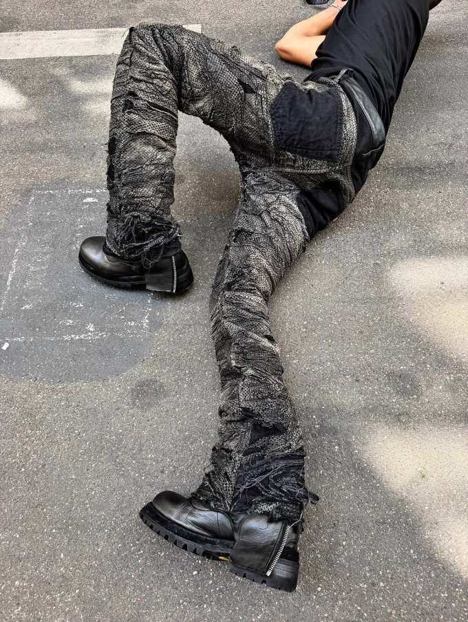 燕尾服 花岗岩灰 轮廓灰 圆头 皮革 
