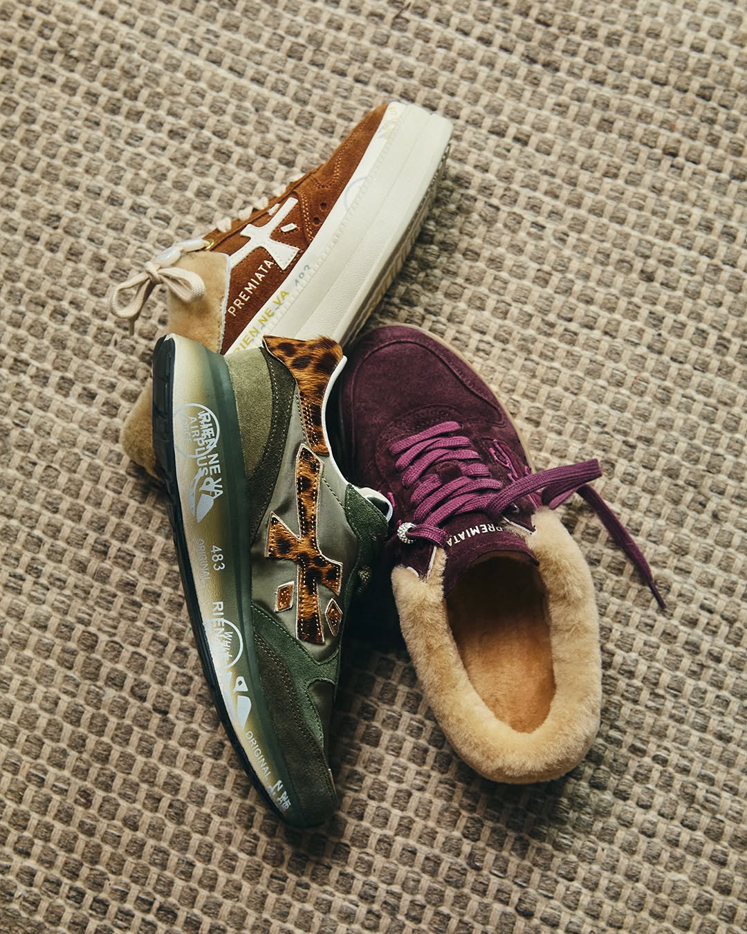 山林绿 银绿色 深橄榄色 系带 绒毛/绒面  - VALI鞋履AI设计主图
