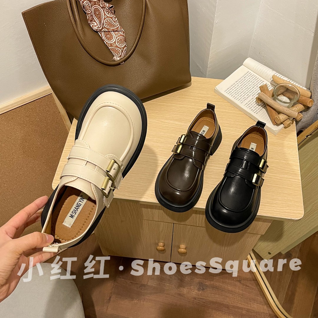 【小红红Shoes Square】英伦风小皮鞋女2023春季新款百搭厚底韩版主图