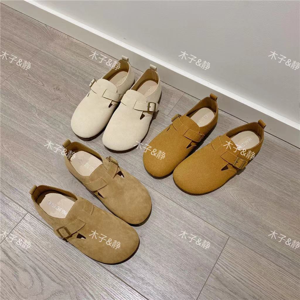  木子&静【勃肯鞋】~2023春款一脚蹬两穿休闲丑萌森系懒人鞋-77-1主图