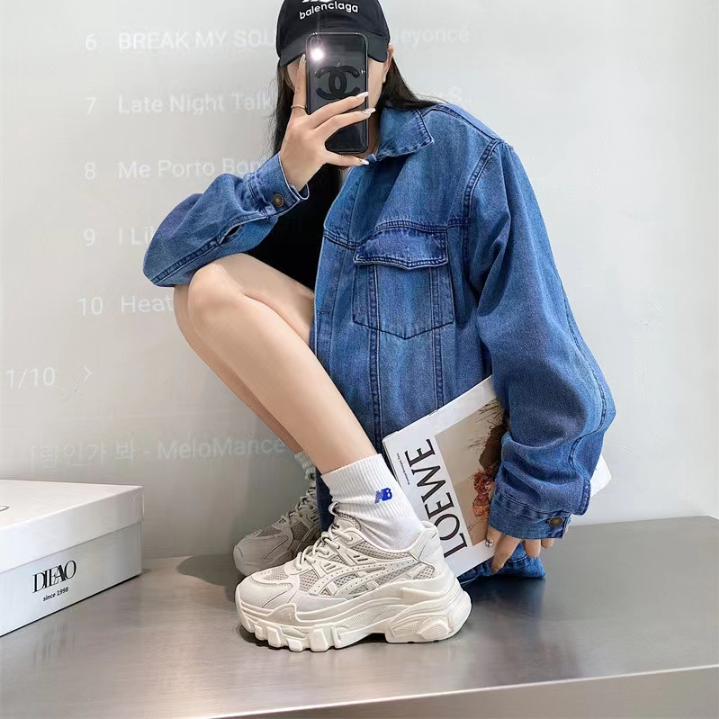【谢公子】厚底老爹鞋女款秋冬季百搭小白休闲运动鞋666-1U主图