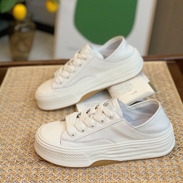 真皮小白鞋女新款厚底增高休闲板鞋爆款两穿运动单鞋A-9259-2主图