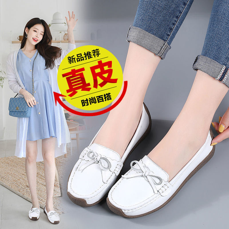 AL3313（新款）手工豆豆蜗牛女鞋防滑耐磨平底平跟舒适乐福女鞋主图