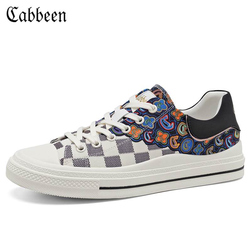 Cabbeen/卡宾3221205178新款百搭潮流男鞋时尚花色C标轻质板鞋主图