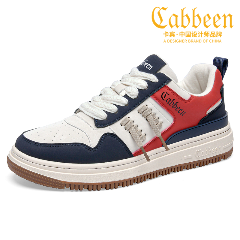 cabbeen/卡宾新款小众麦穗男士轻奢潮流撞色板鞋低帮时尚运动鞋主图