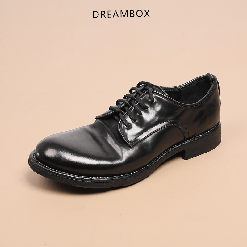 dreambox钧博【情侣款】意大利马臀皮皮鞋男手工固特异工艺正装鞋主图