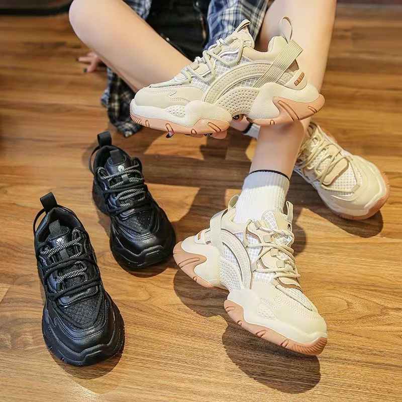 春季新款女潮流百搭中跟时尚运动老爹鞋松糕休闲鞋 2092// 温主图