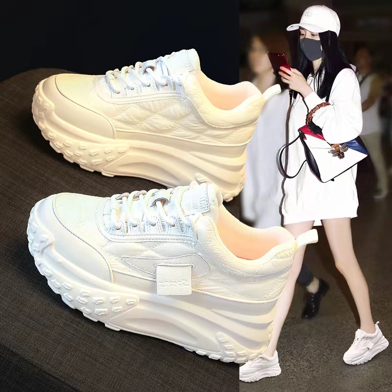 2023春季新款百搭老爹鞋女厚底增高运动休闲小白鞋2022爆款春秋款主图