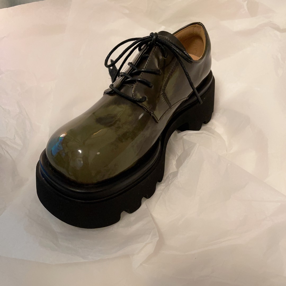 缇麦茵-<5.5cm>t23663系带厚底英伦风百搭复古时尚休闲方头单鞋主图