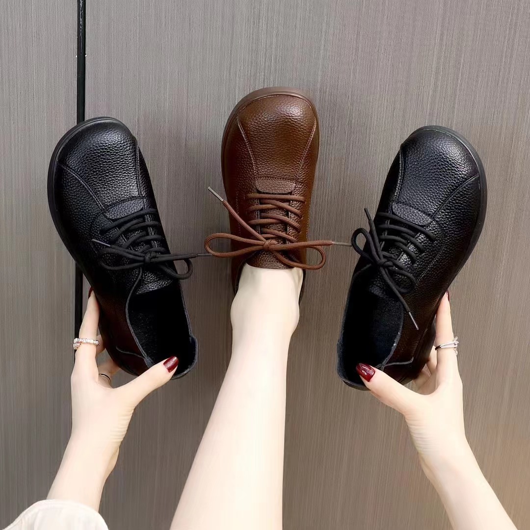 #乖胖胖#5508#闰月妈妈鞋春季新款软底舒适妈妈款乐福鞋主图