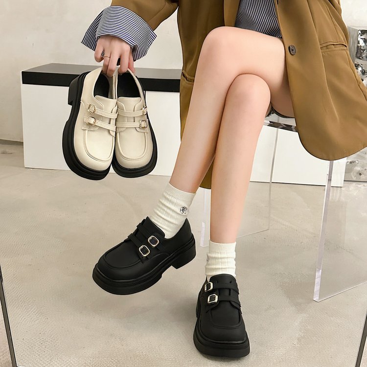 Y62春季新款休闲厚底皮带扣乐福鞋女主图