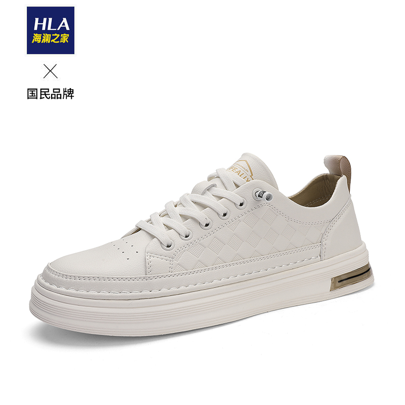 HLA/海澜之家【千鸟格系列】春夏新潮板鞋小白鞋休闲百搭男鞋0504主图